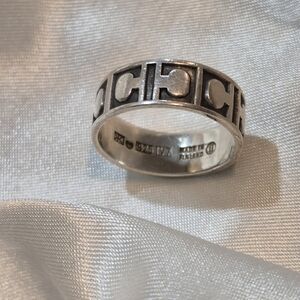 Finland 925 Sterling Silver IV7.  Size 7  Band (C, tree, mushroom)